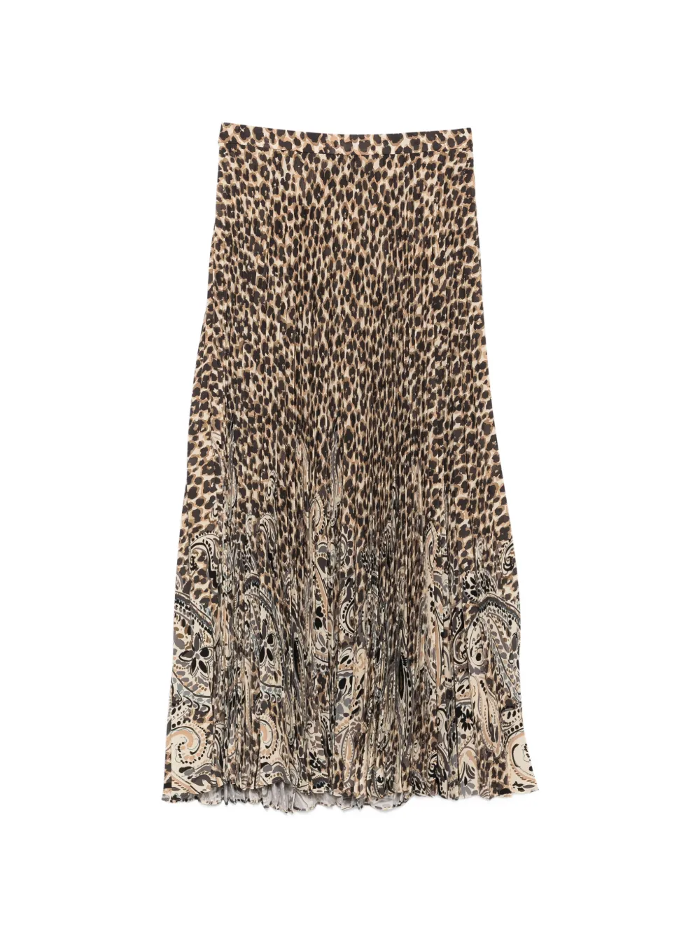 ETRO leopard-print Paisley-print pleated skirt - Nude