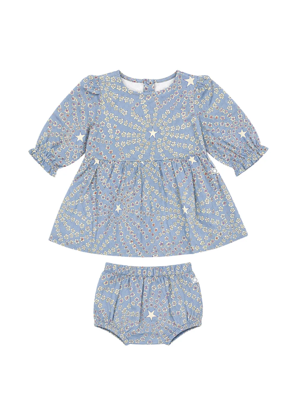 Stella McCartney Kids Ausgestelltes Kleid mit Sterne-Print - Blau