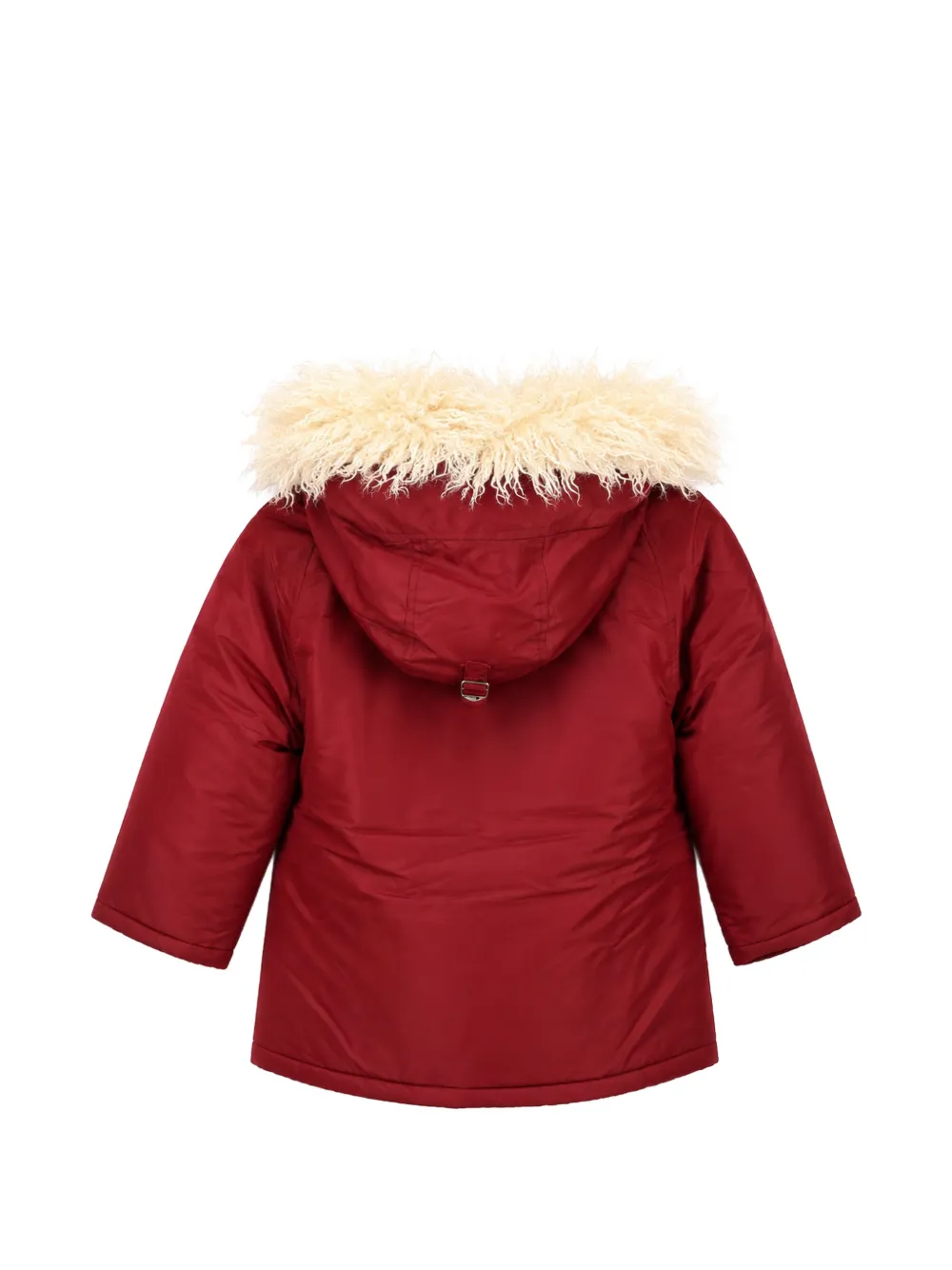 Stella McCartney Kids Gewatteerd jack met imitatielamswol en capuchon Rood