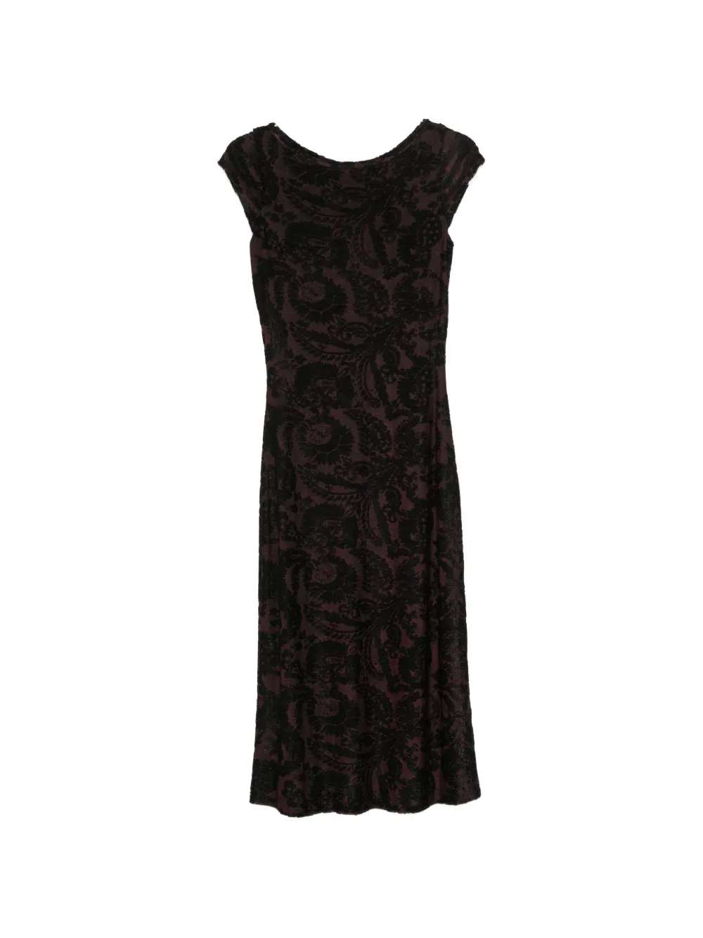 ETRO paisley-patterned devoré midi dress - Schwarz