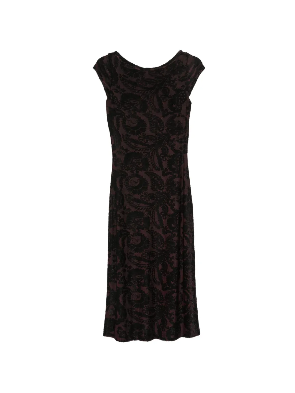 ETRO paisley-patterned devoré midi dress - Nero