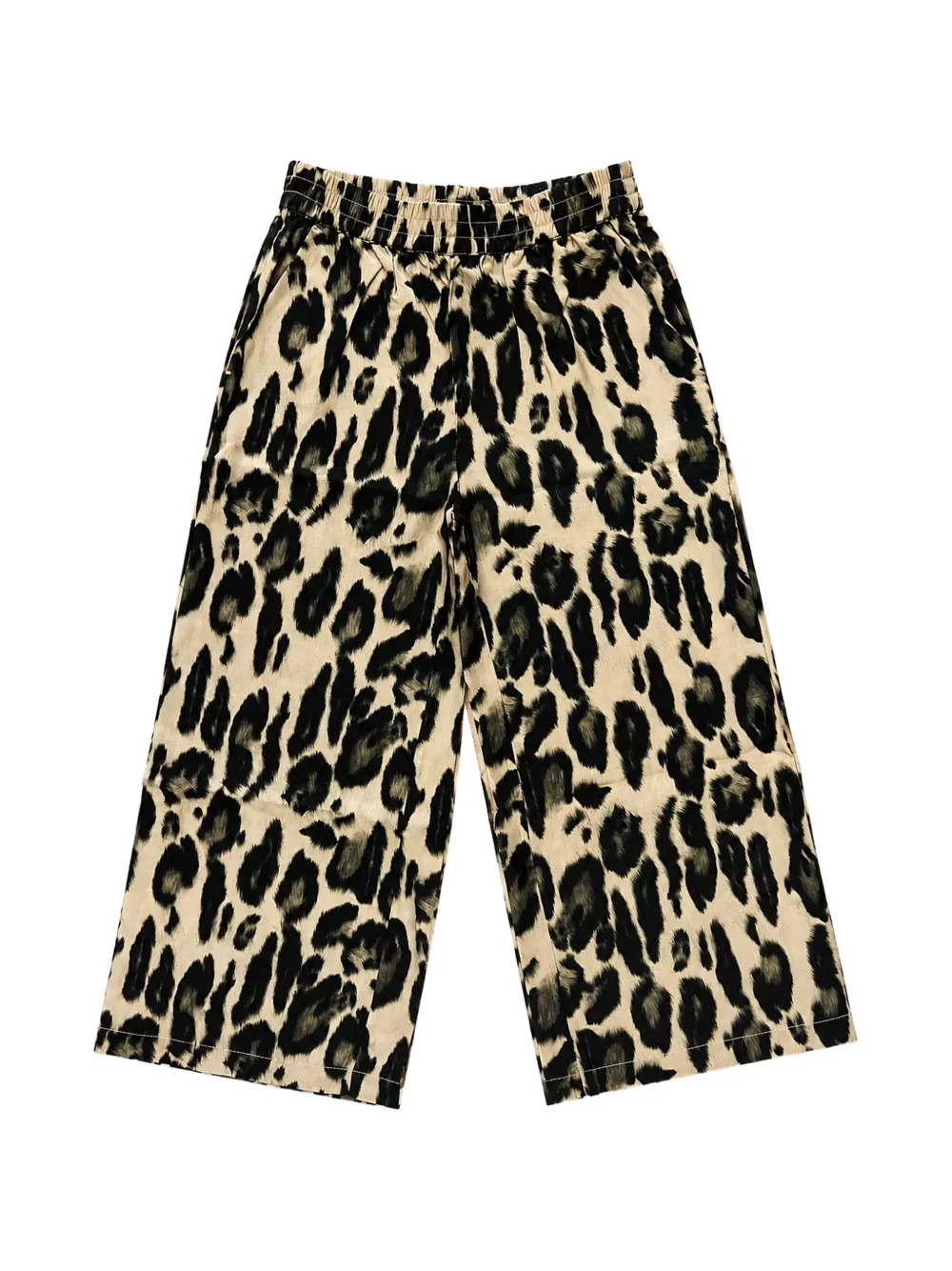 Stella McCartney Kids leopard-print wide-leg trousers - Marrone