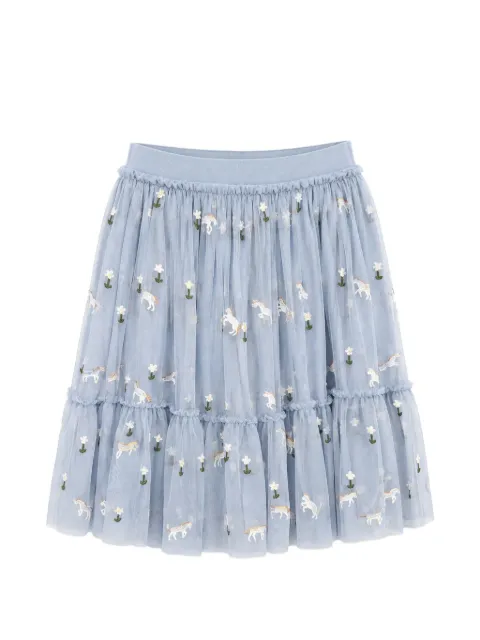 Stella McCartney Kids falda con tutú bordado a capas escalonadas