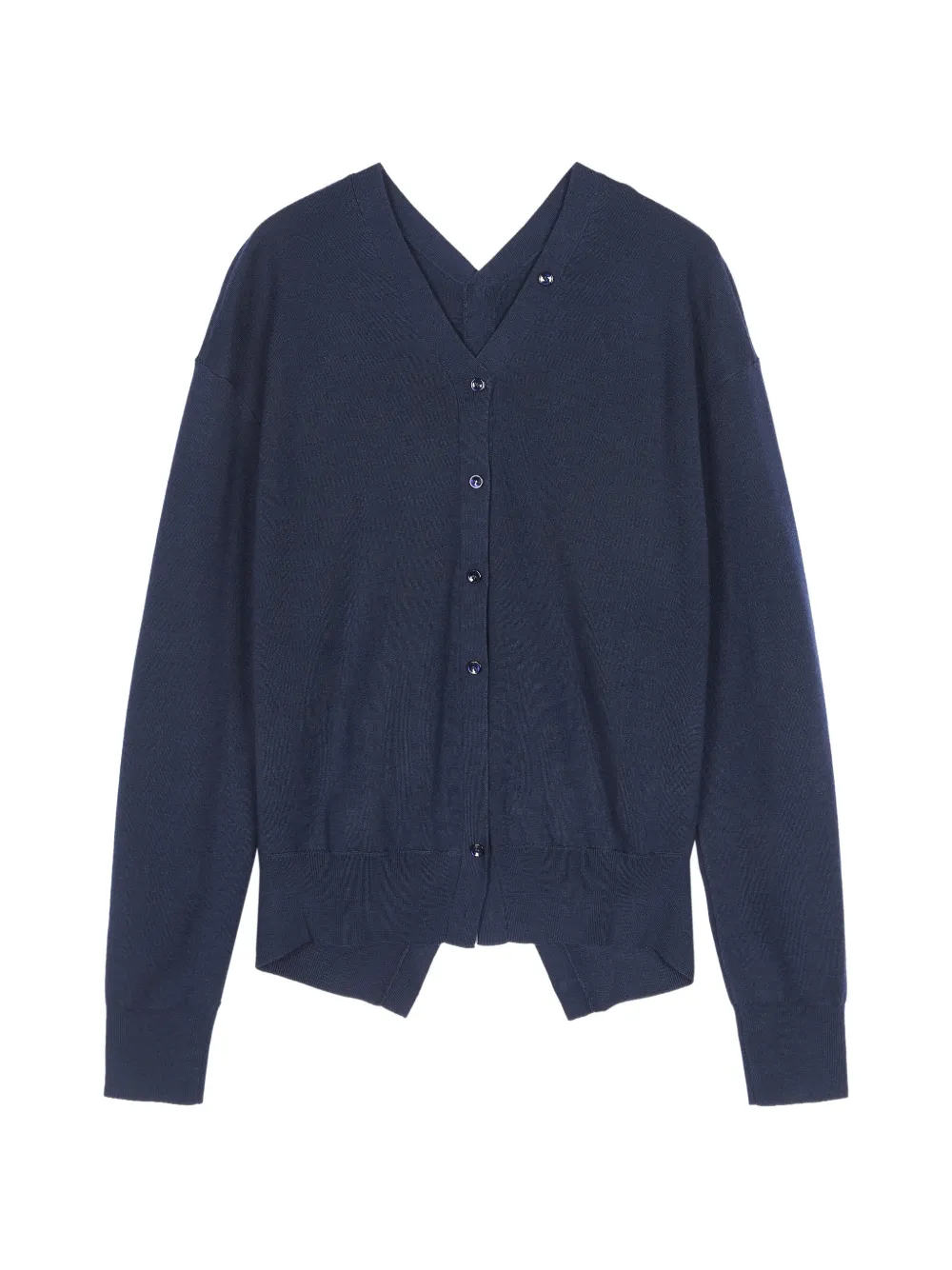 Jnby V-neck Drop-shoulder Cardigan In Blue
