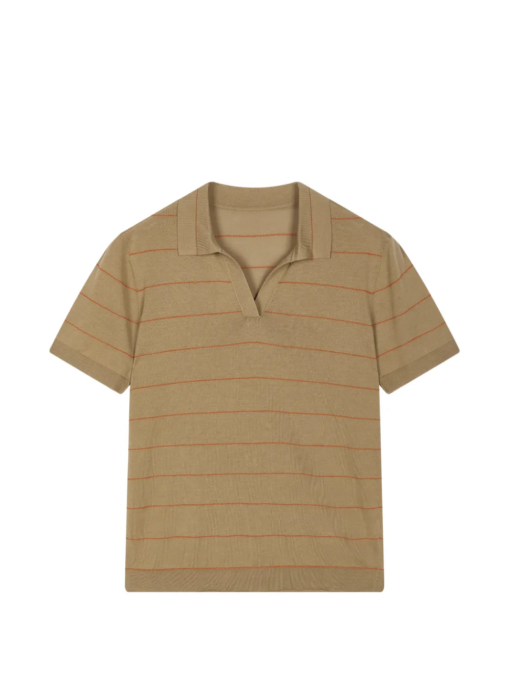 Jnby Striped Polo-collar T-shirt In Green