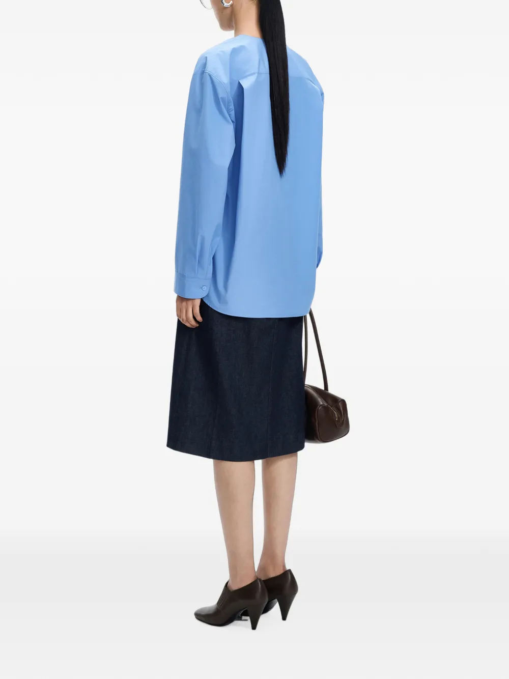 JNBY Gedrapeerde blouse met trekkoordtaille Blauw