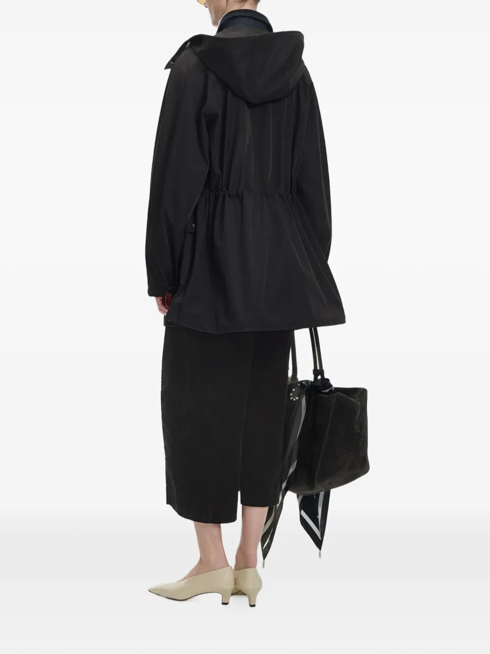 JNBY Trenchcoat met trekkoord en raglan mouwen Zwart