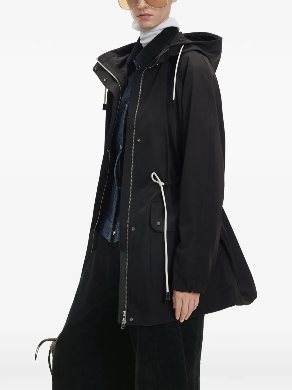 JNBY Trenchcoat met trekkoord en raglan mouwen Zwart