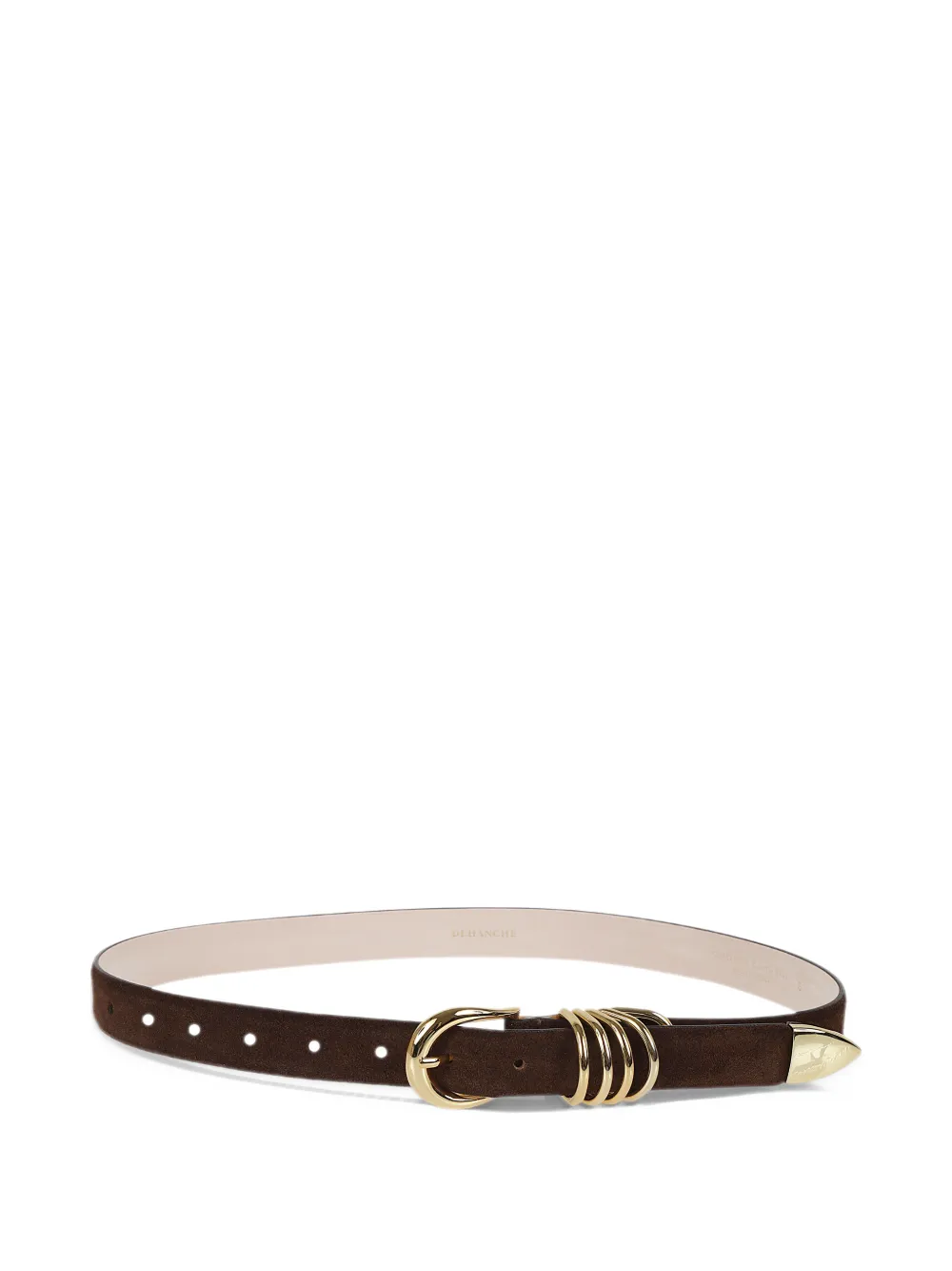 AFTER LABEL Holly suede multi-hoop belt - Brown