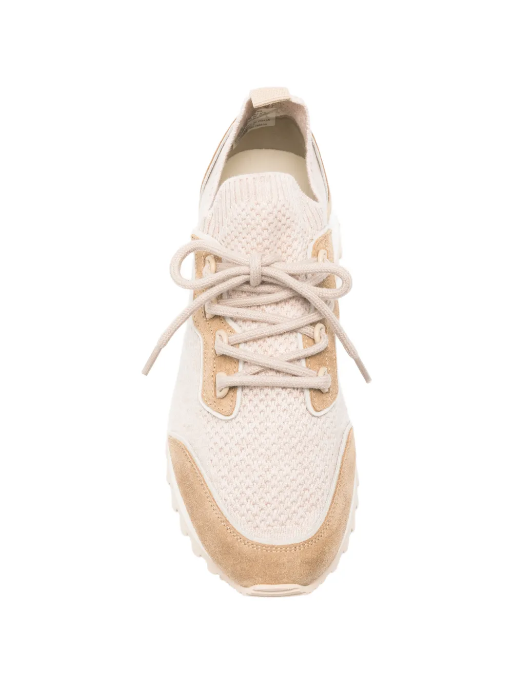 Eleventy Suede-panelled Knit Sneakers in Neutrals, view 4