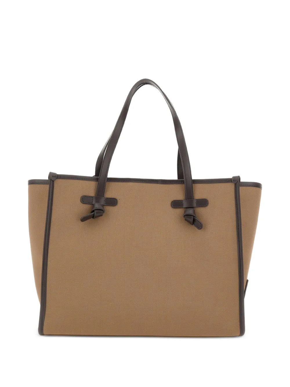 GIANNI CHIARINI Grote Marcella shopper met leren afwerking Beige
