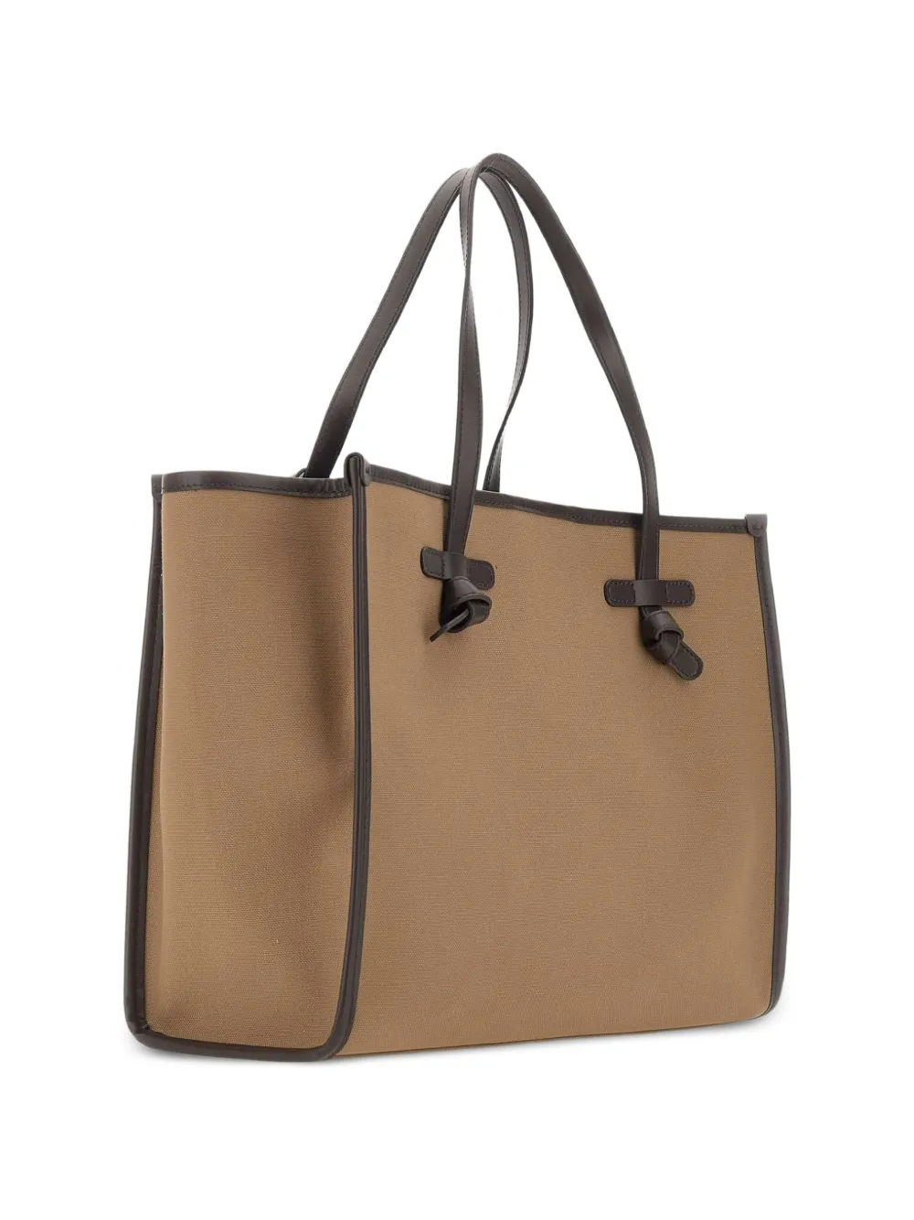GIANNI CHIARINI Grote Marcella shopper met leren afwerking Beige