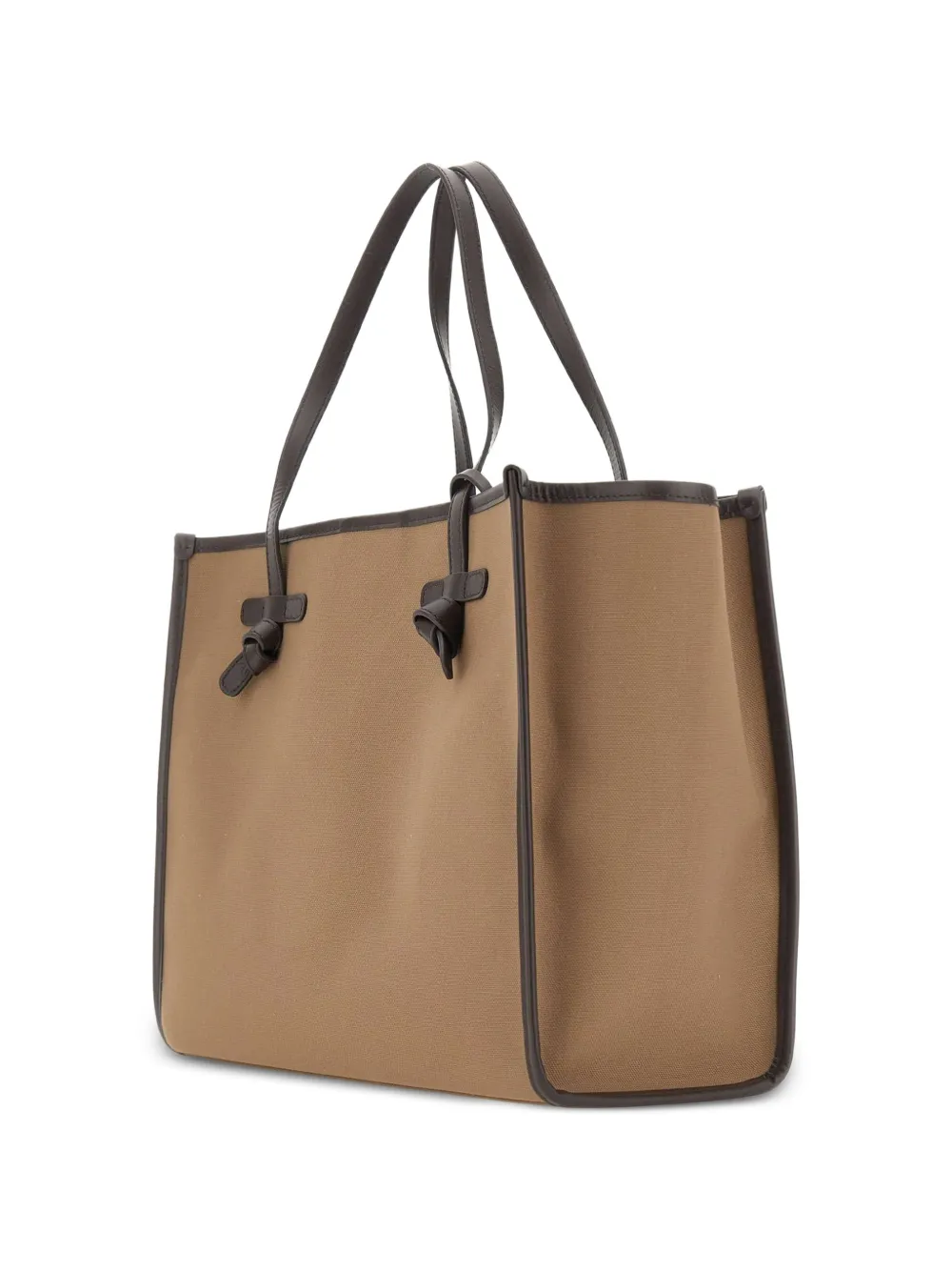 GIANNI CHIARINI Grote Marcella shopper met leren afwerking Beige