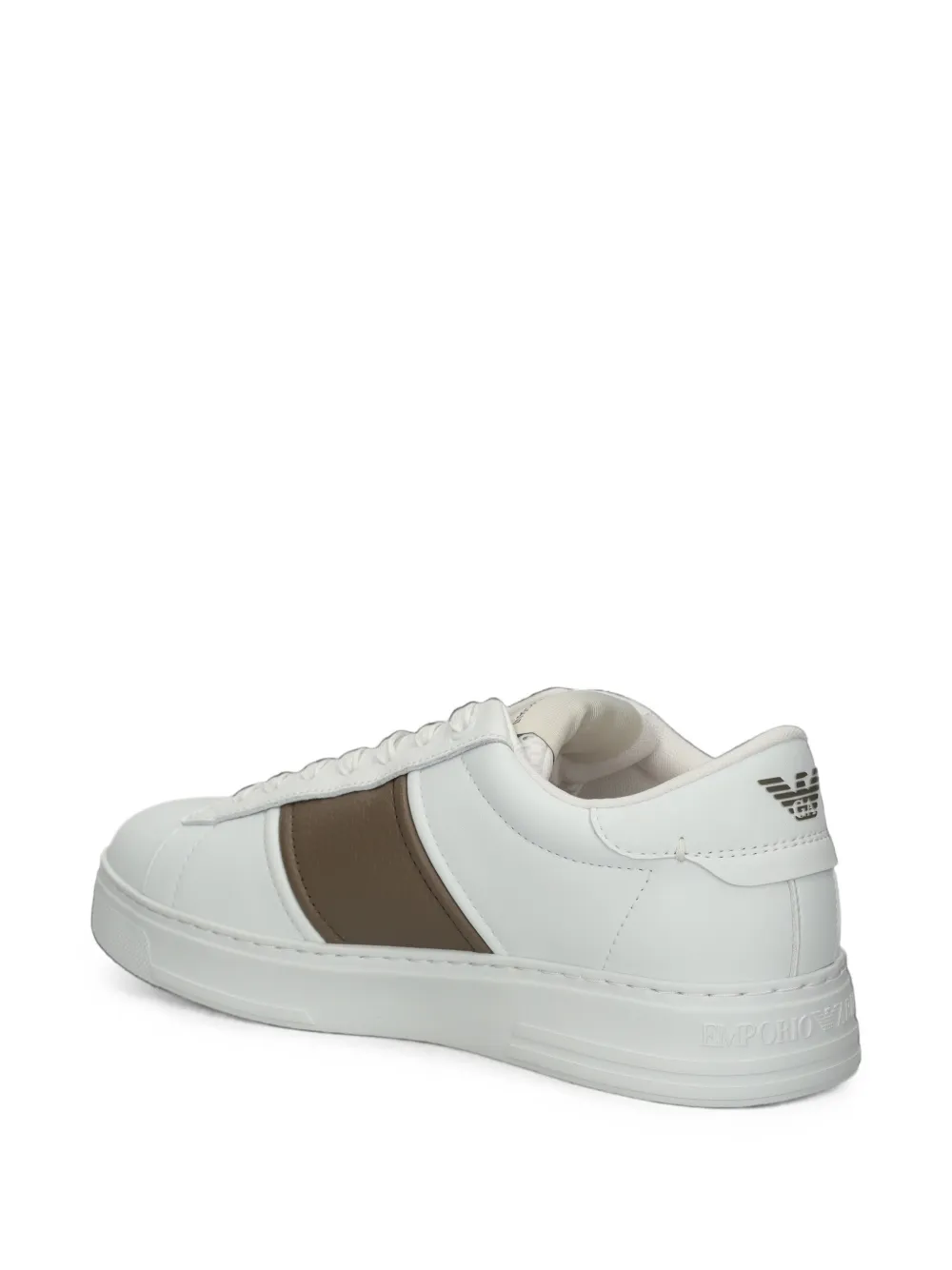 Emporio Armani constrasting-panel leather sneakers Wit