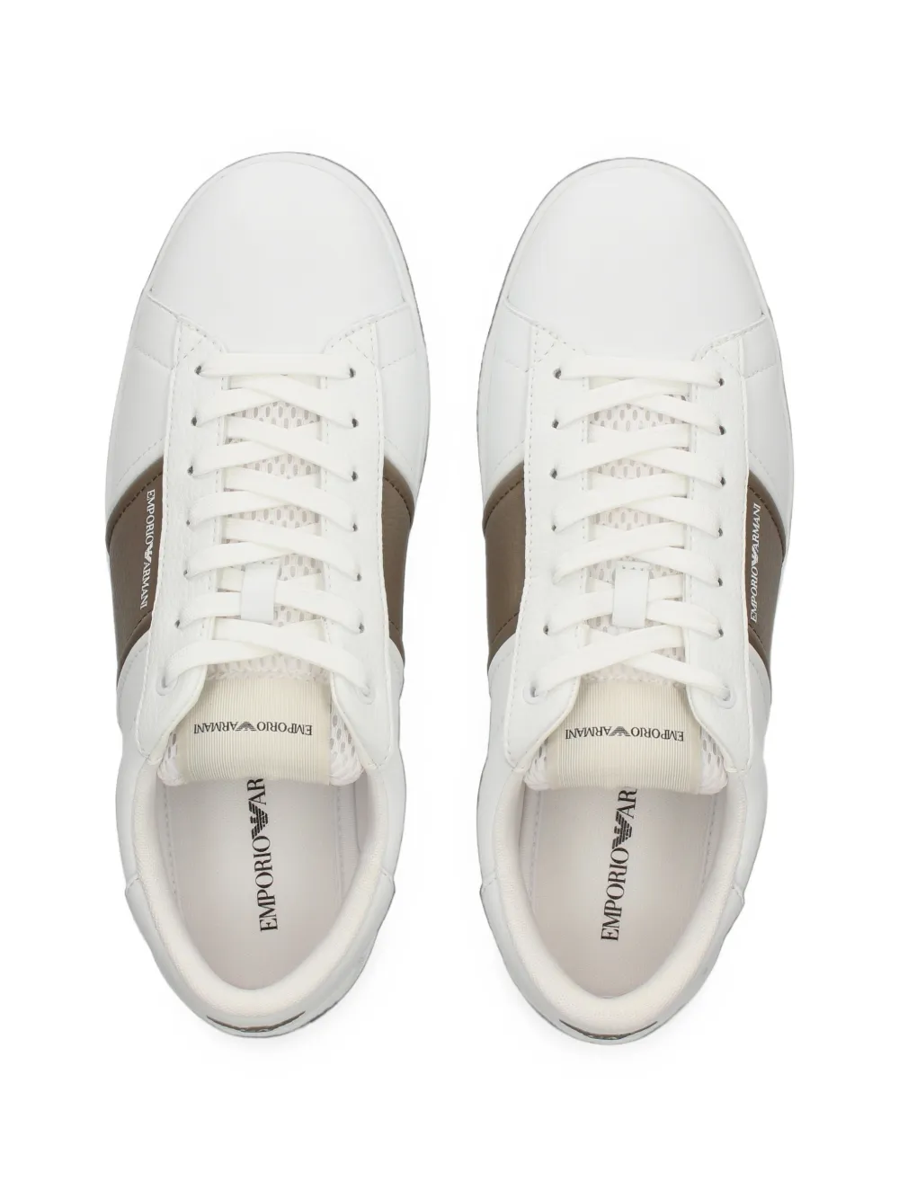 Emporio Armani constrasting-panel leather sneakers Wit
