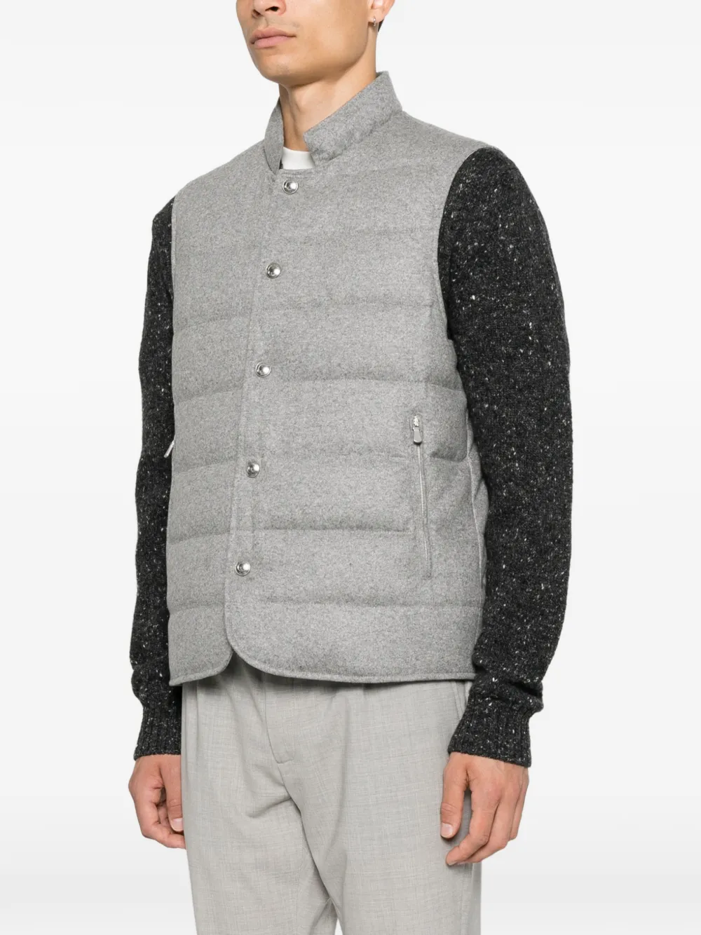 Eleventy Bodywarmer met hoge hals Grijs