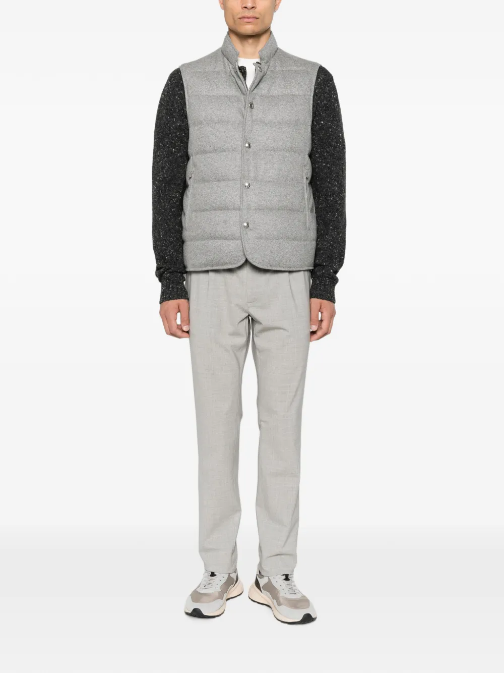 Eleventy Bodywarmer met hoge hals Grijs