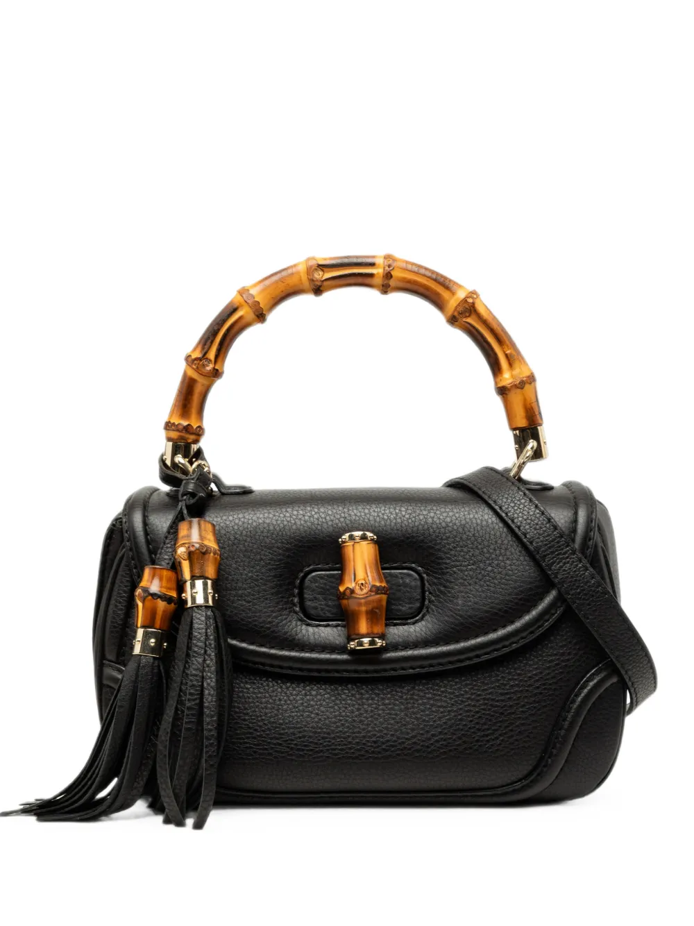 Gucci Pre-Owned 2000-2015 Medium Calfskin New Bamboo satchel - Nero