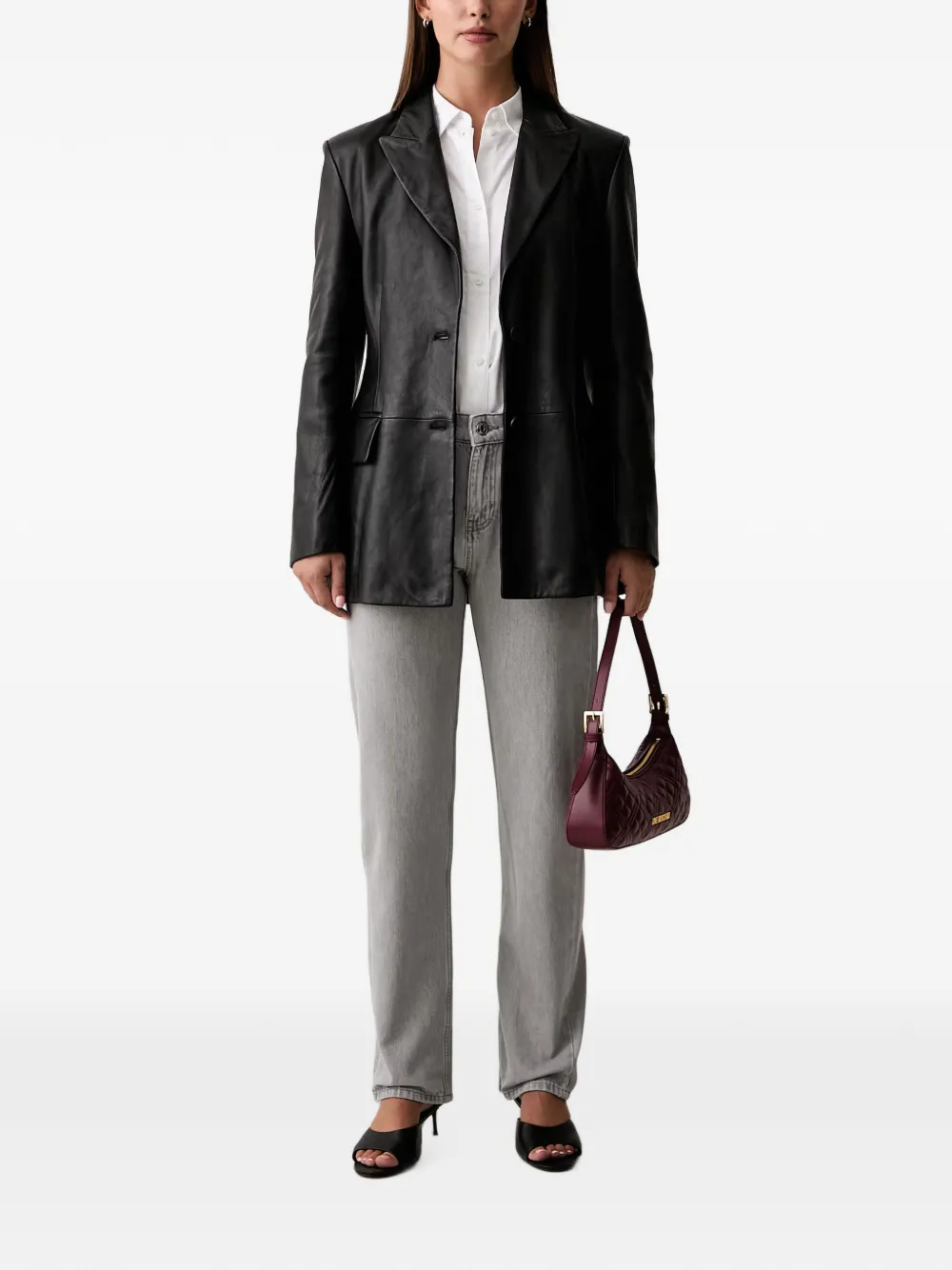 Trussardi Leren jack Zwart