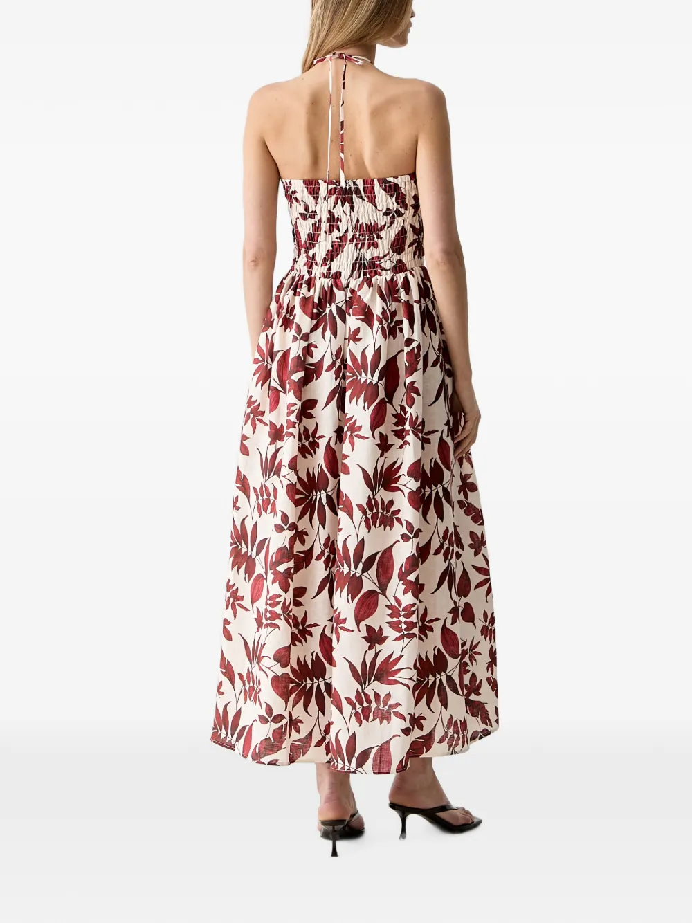 VICOLO Maxi-jurk met bloemenprint Beige