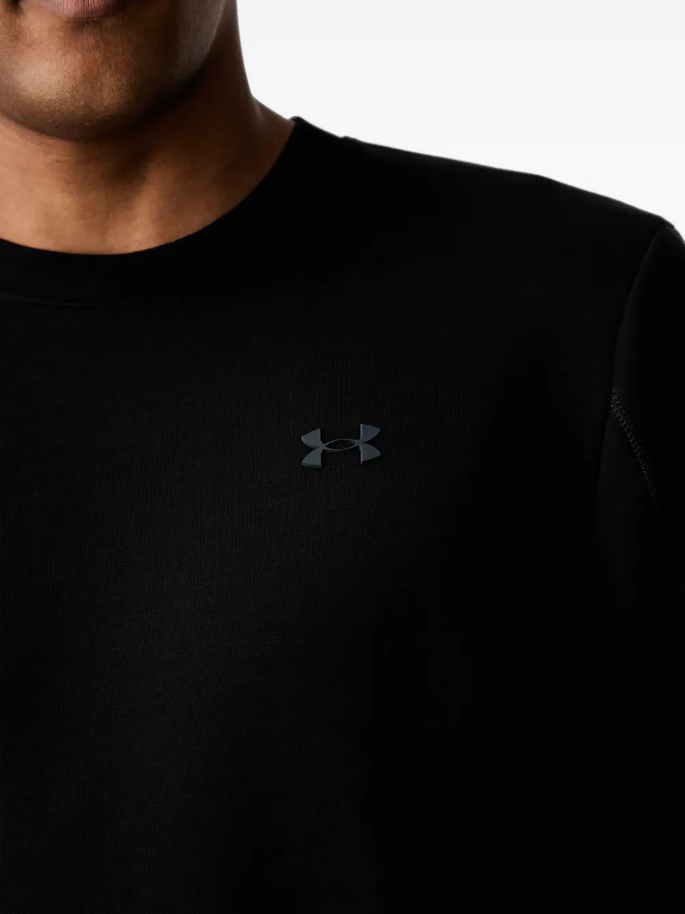 Under Armour Unstoppable fleece T-shirt met lange mouwen en logoprint Zwart