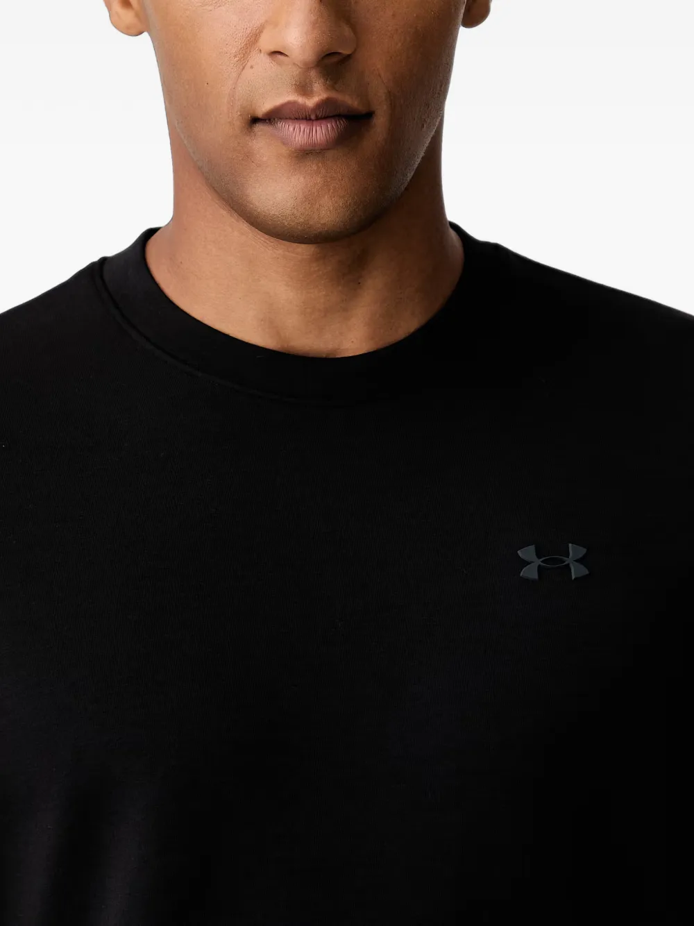 Under Armour Unstoppable fleece T-shirt met lange mouwen en logoprint Zwart