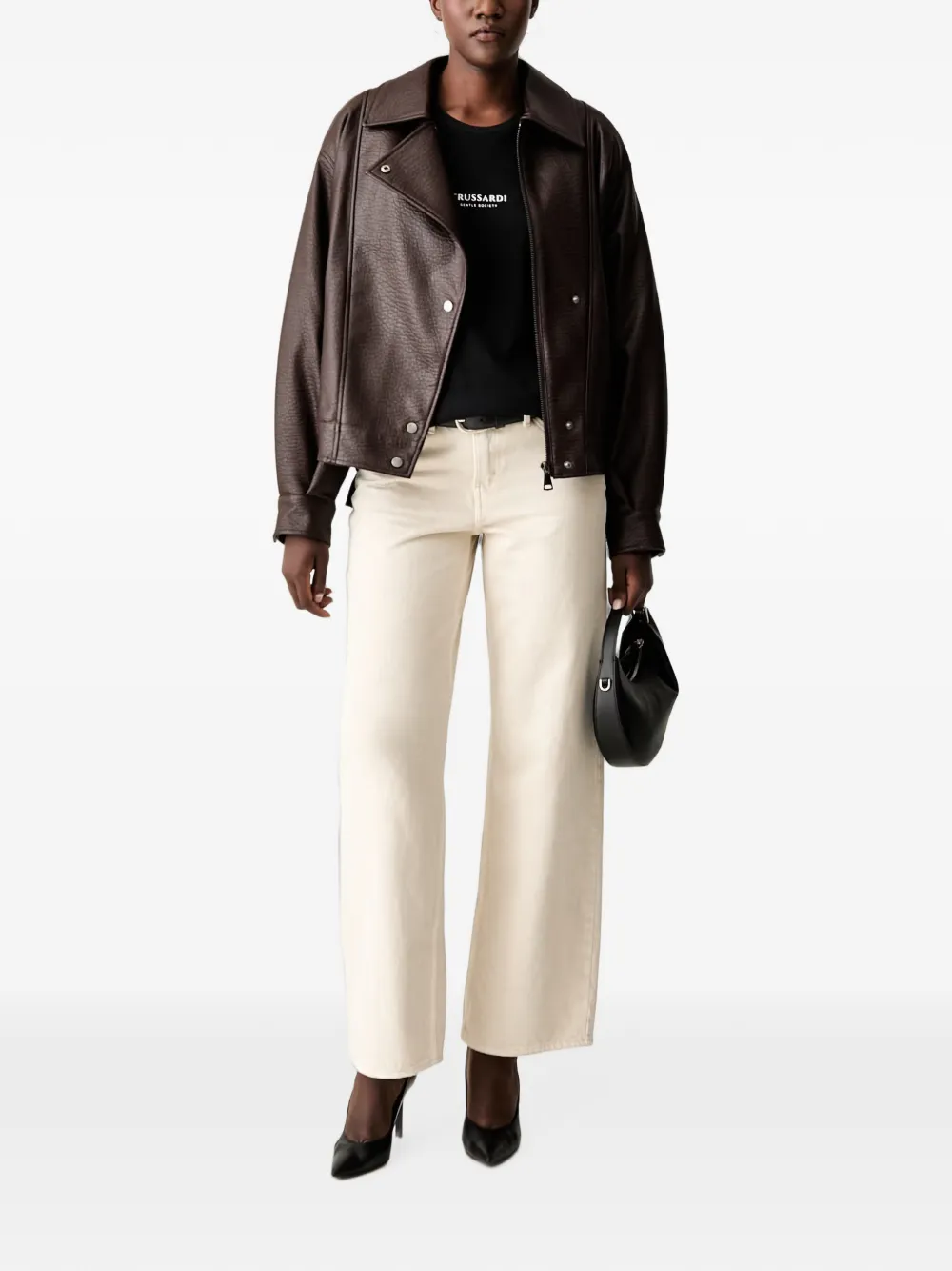 Trussardi T-shirt met logoprint Zwart