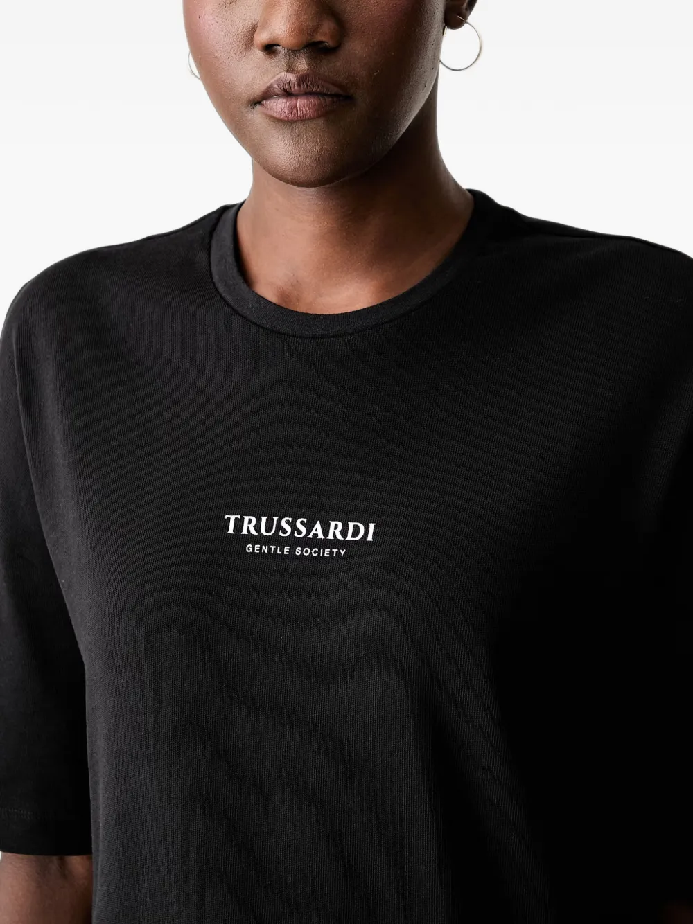 Trussardi T-shirt met logoprint Zwart