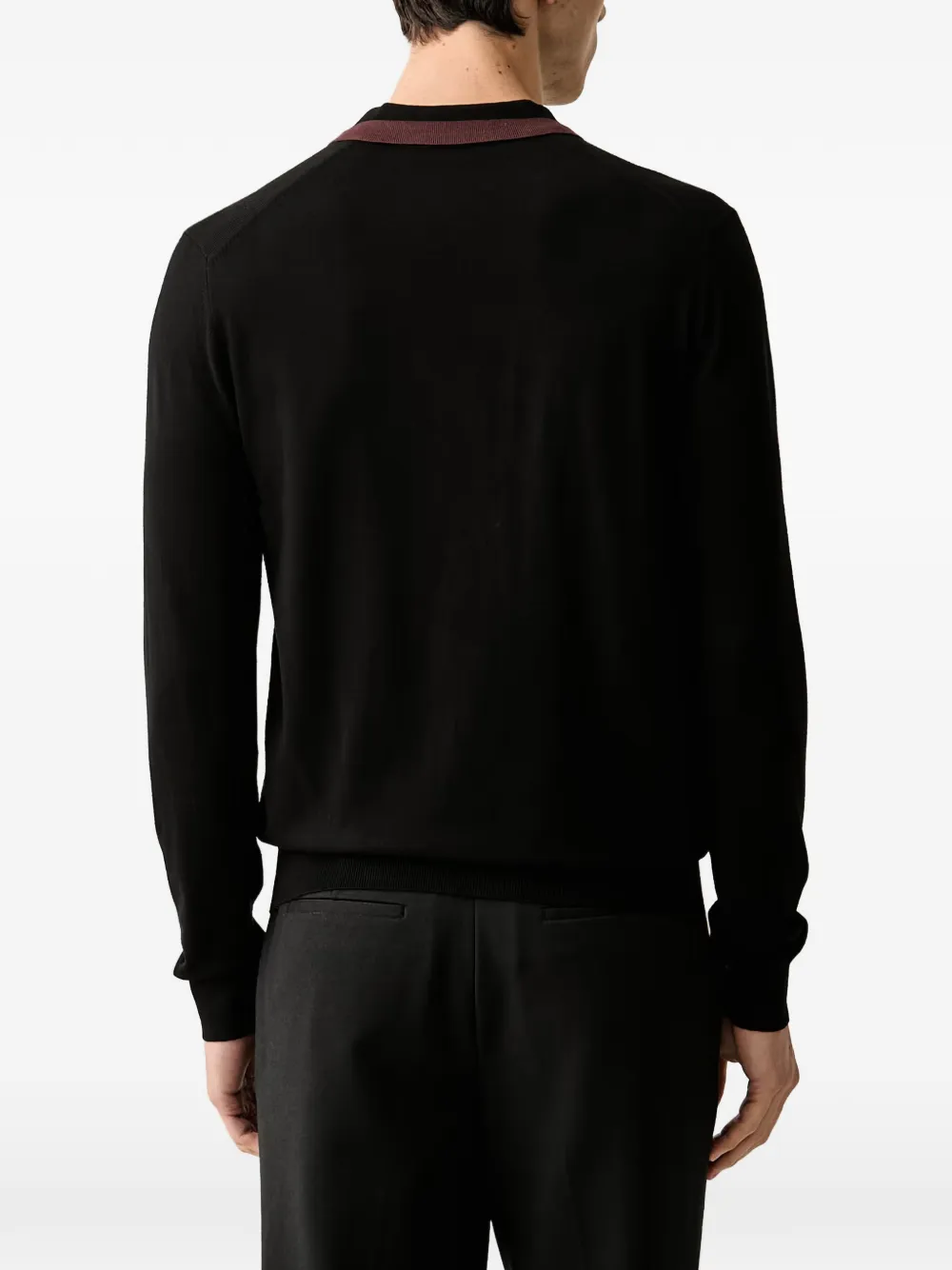 Trussardi Poloshirt met contrasterende kraag Zwart