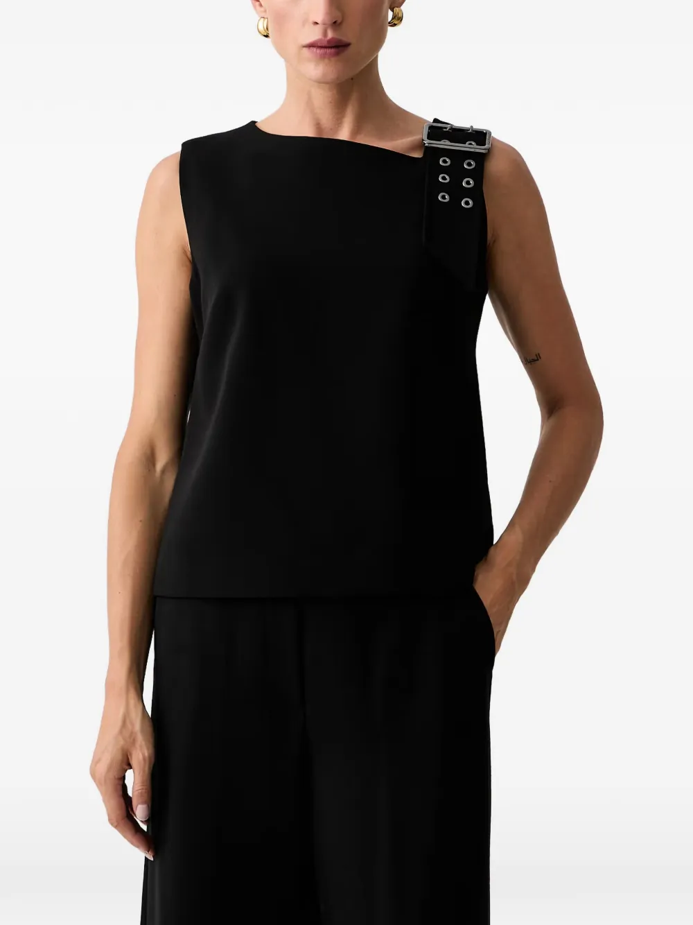 Trussardi buckle-detail sleeveless top - Nero