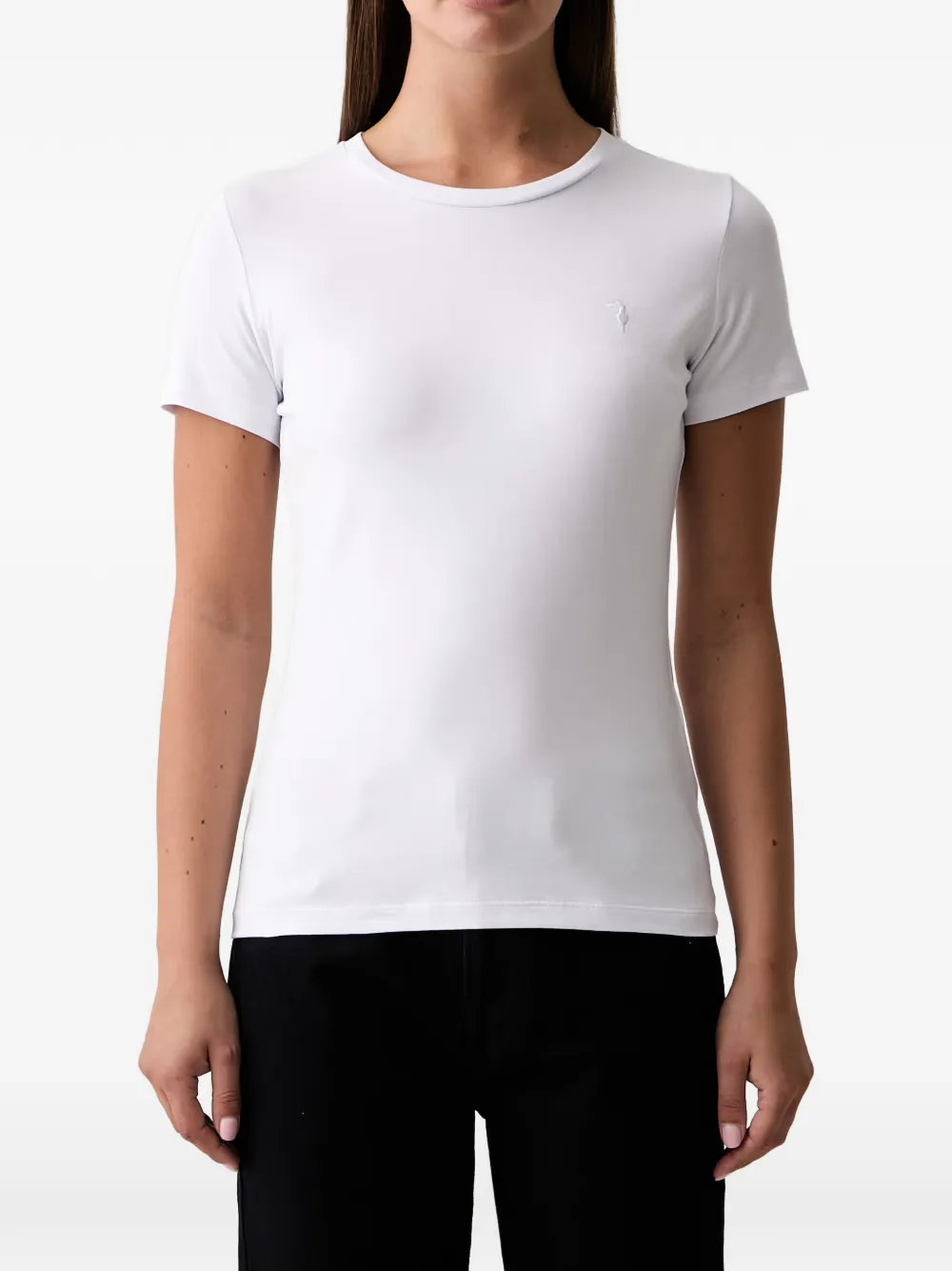 Trussardi T-shirt met geborduurd logo Wit