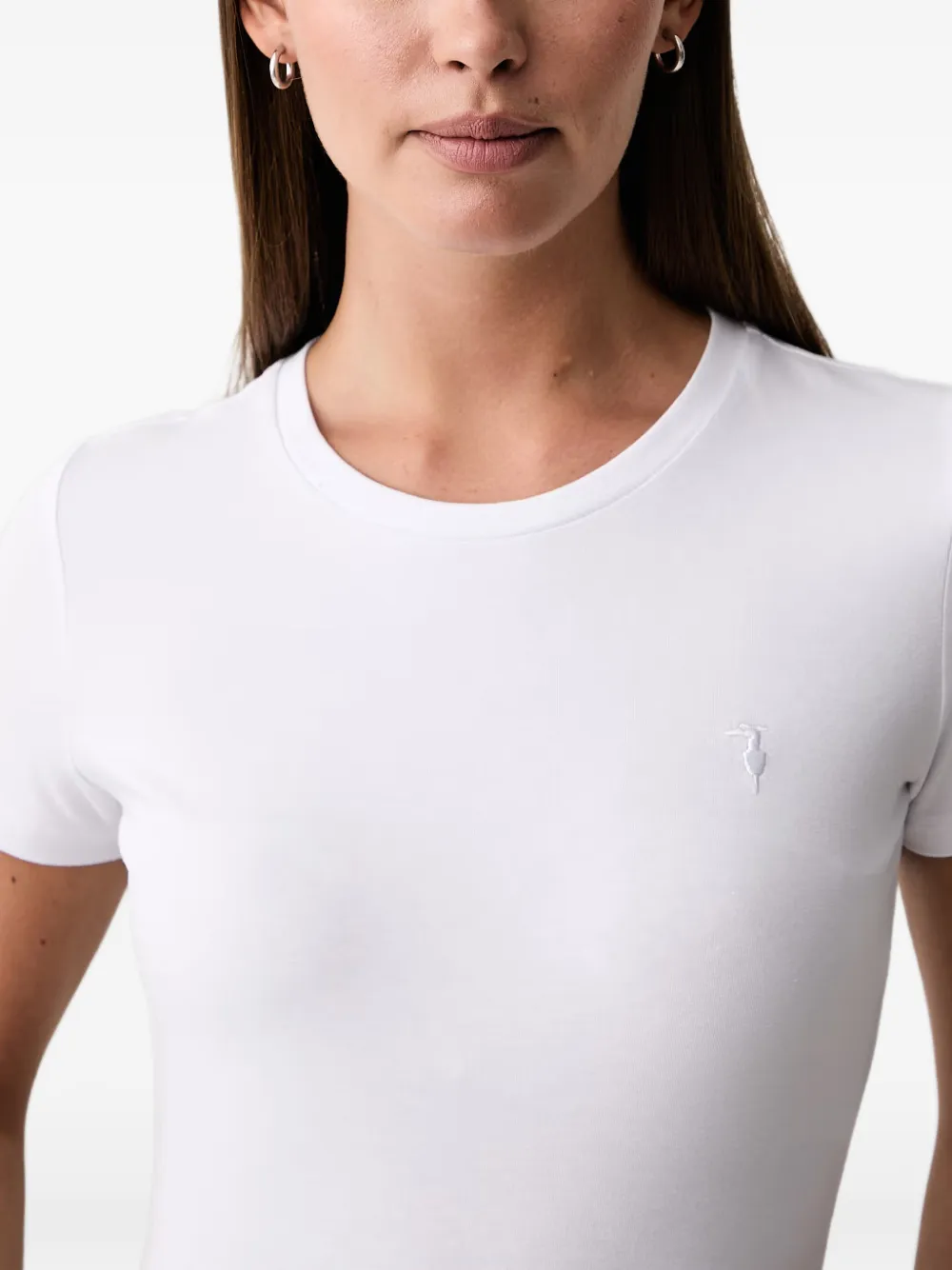 Trussardi T-shirt met geborduurd logo Wit