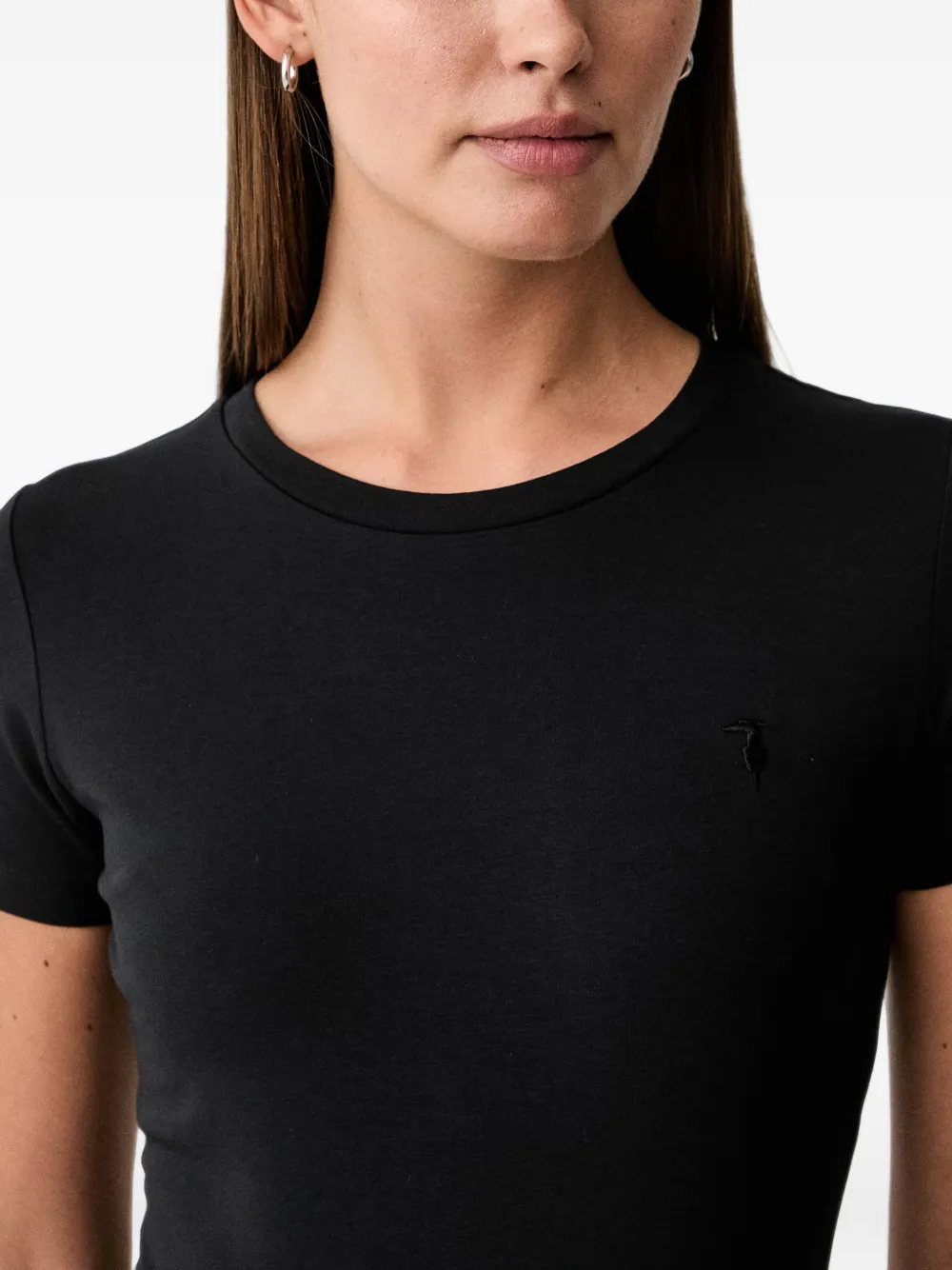 Trussardi T-shirt met geborduurd logo Zwart