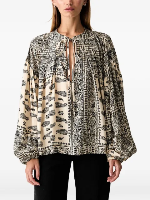VICOLO blusa con estampado de cachemira