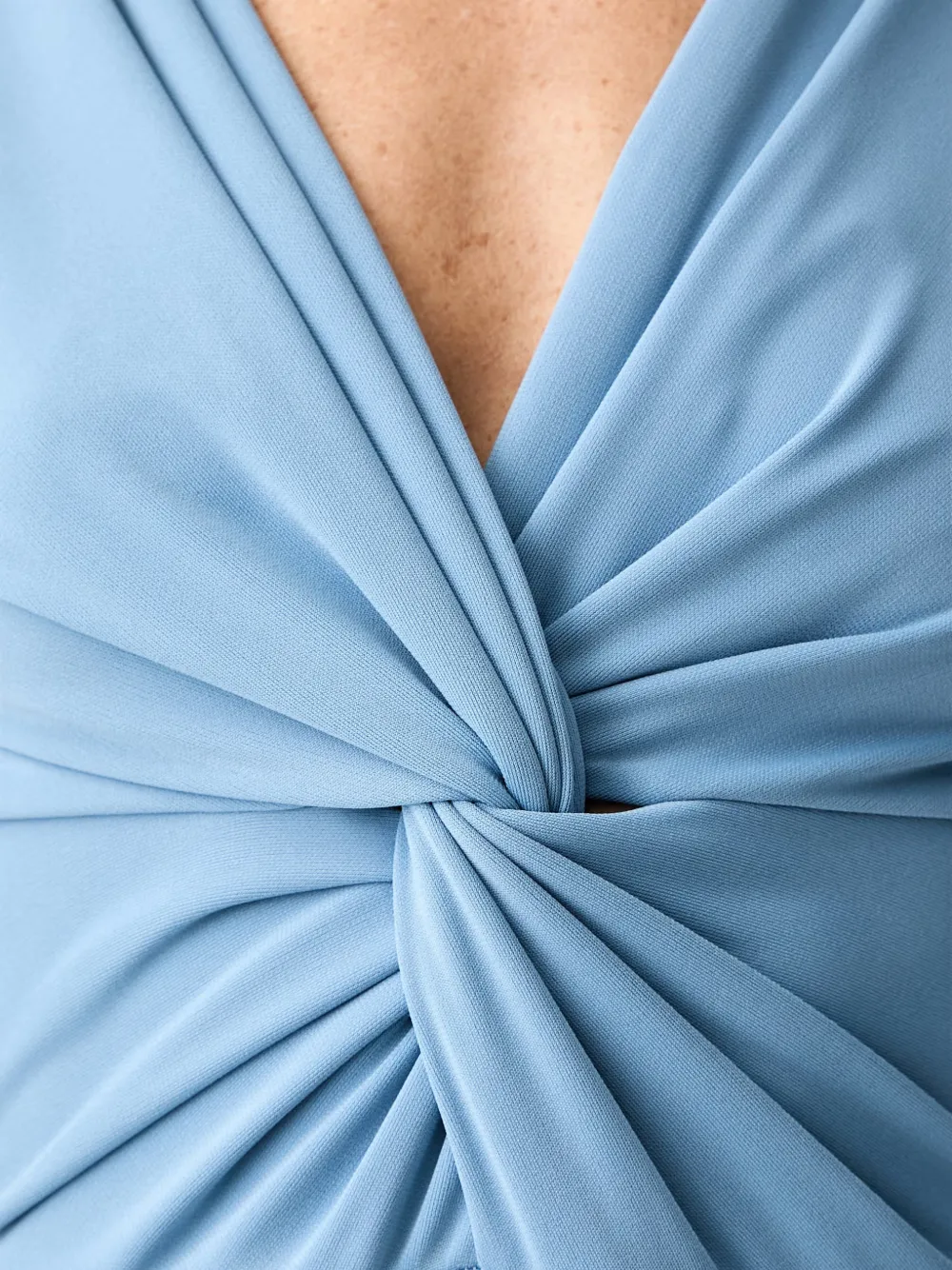 VICOLO maxi-jurk met zijsplit en gedraaid detail Blauw