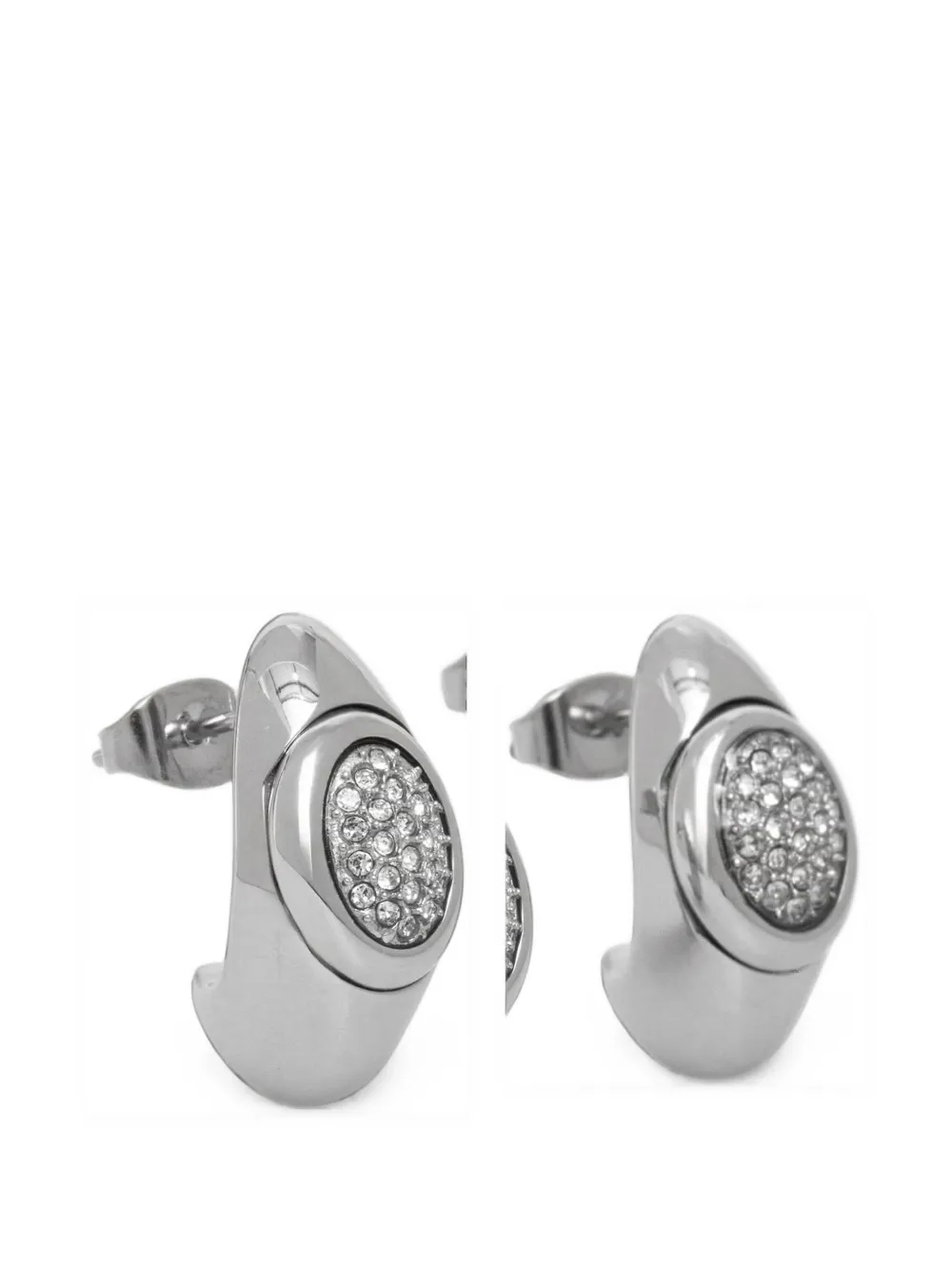 Trussardi Creolen mit Kristallen - Silber