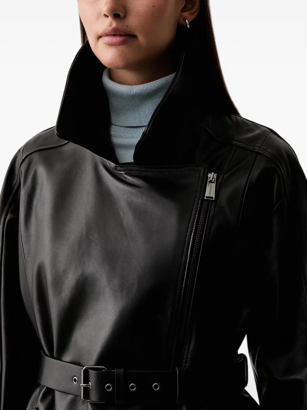 Trussardi Leren bikerjack Zwart