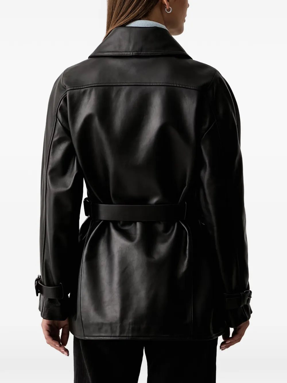 Trussardi Leren bikerjack Zwart
