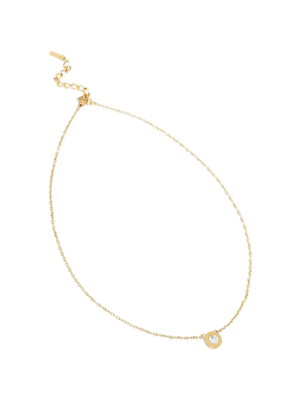 Trussardi crystal-embellished logo-engraved necklace - Oro