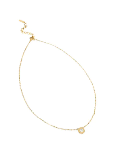 Trussardi crystal-embellished logo-engraved necklace