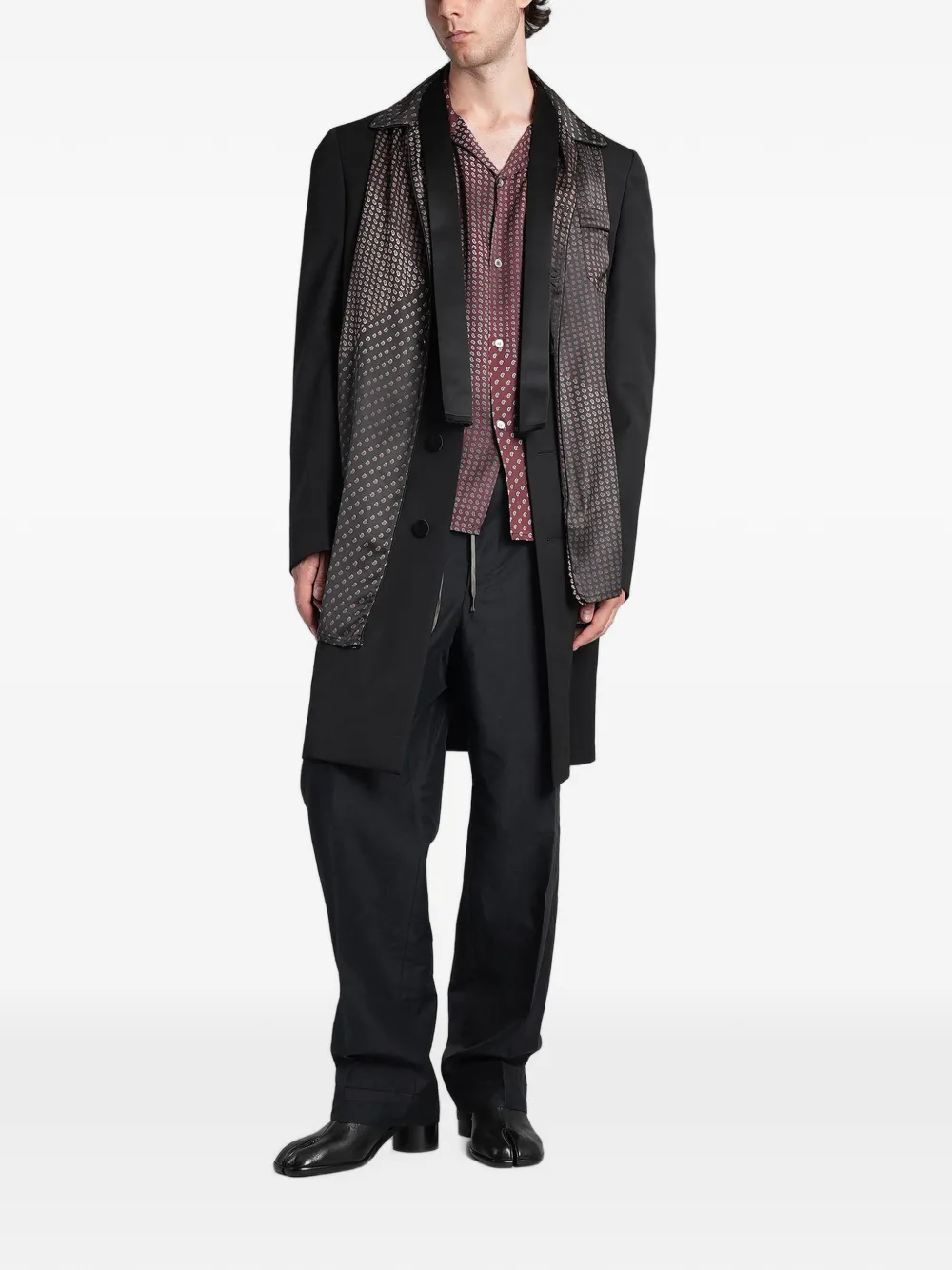 Maison Margiela Jas met satijnen revers en stiksels Zwart