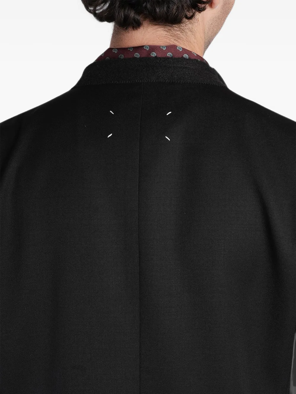 Maison Margiela Jas met satijnen revers en stiksels Zwart
