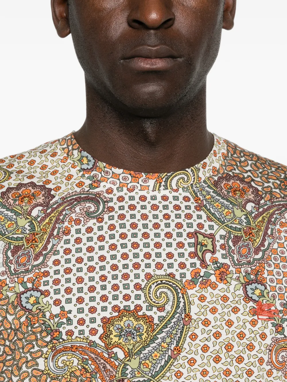 ETRO T-shirt met paisley-print Beige