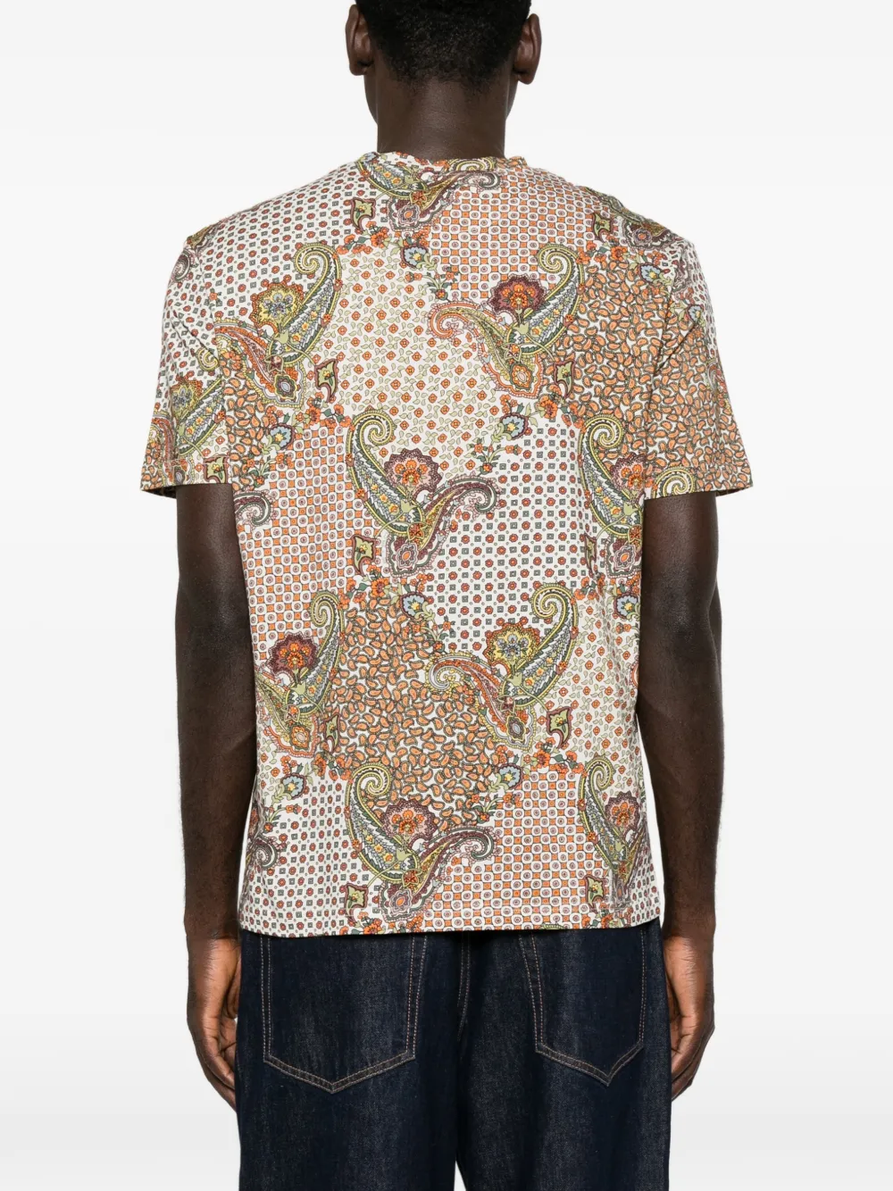 ETRO T-shirt met paisley-print Beige