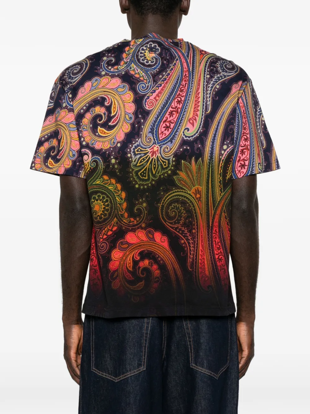 ETRO T-shirt met paisley-print Blauw