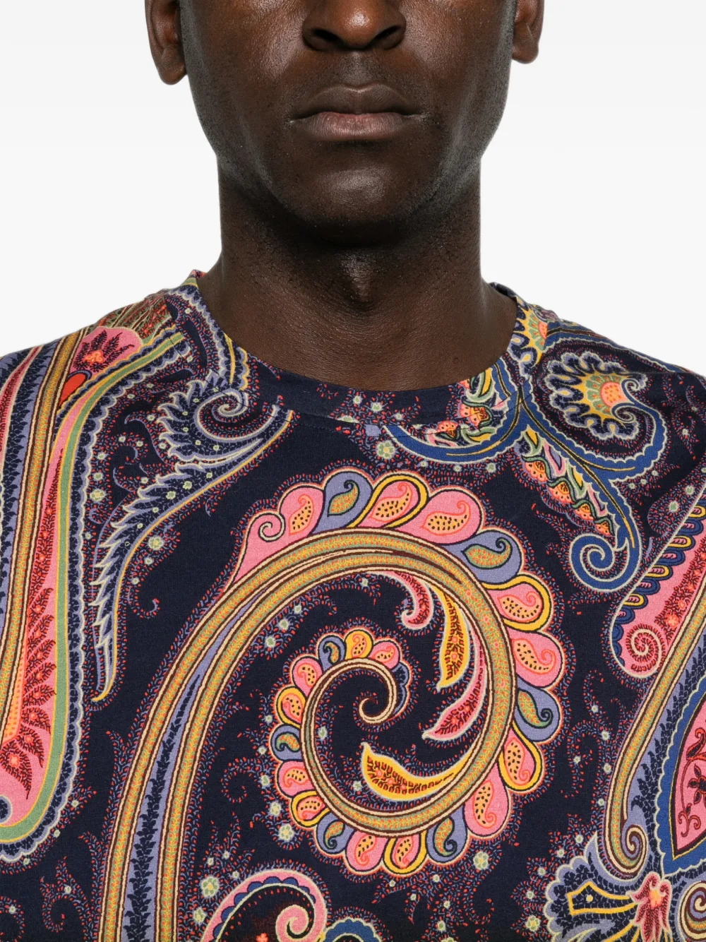 ETRO T-shirt met paisley-print Blauw