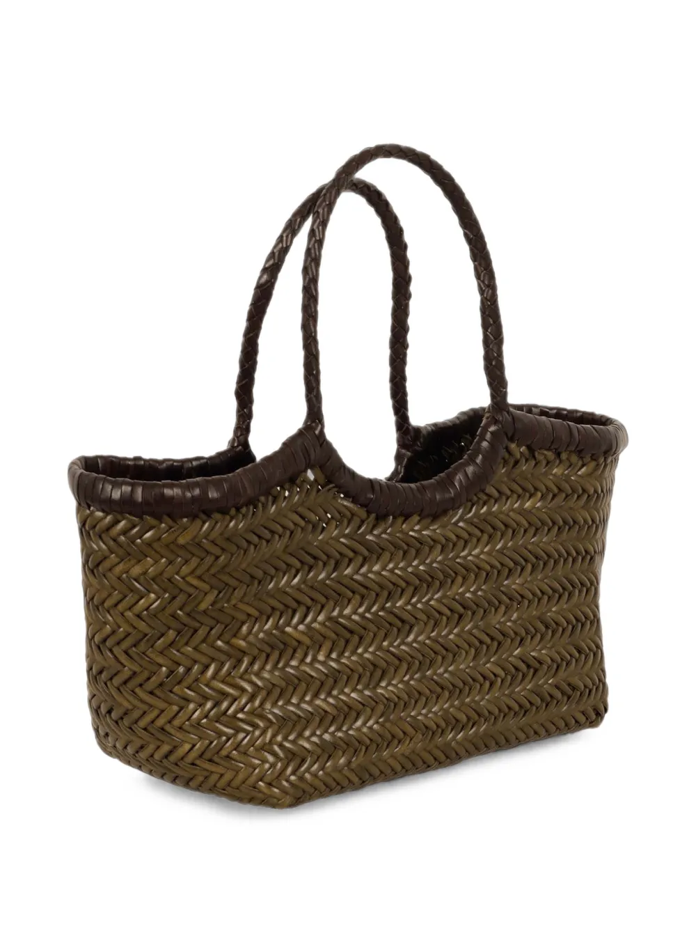 DRAGON DIFFUSION small Nantucket woven leather tote bag Groen