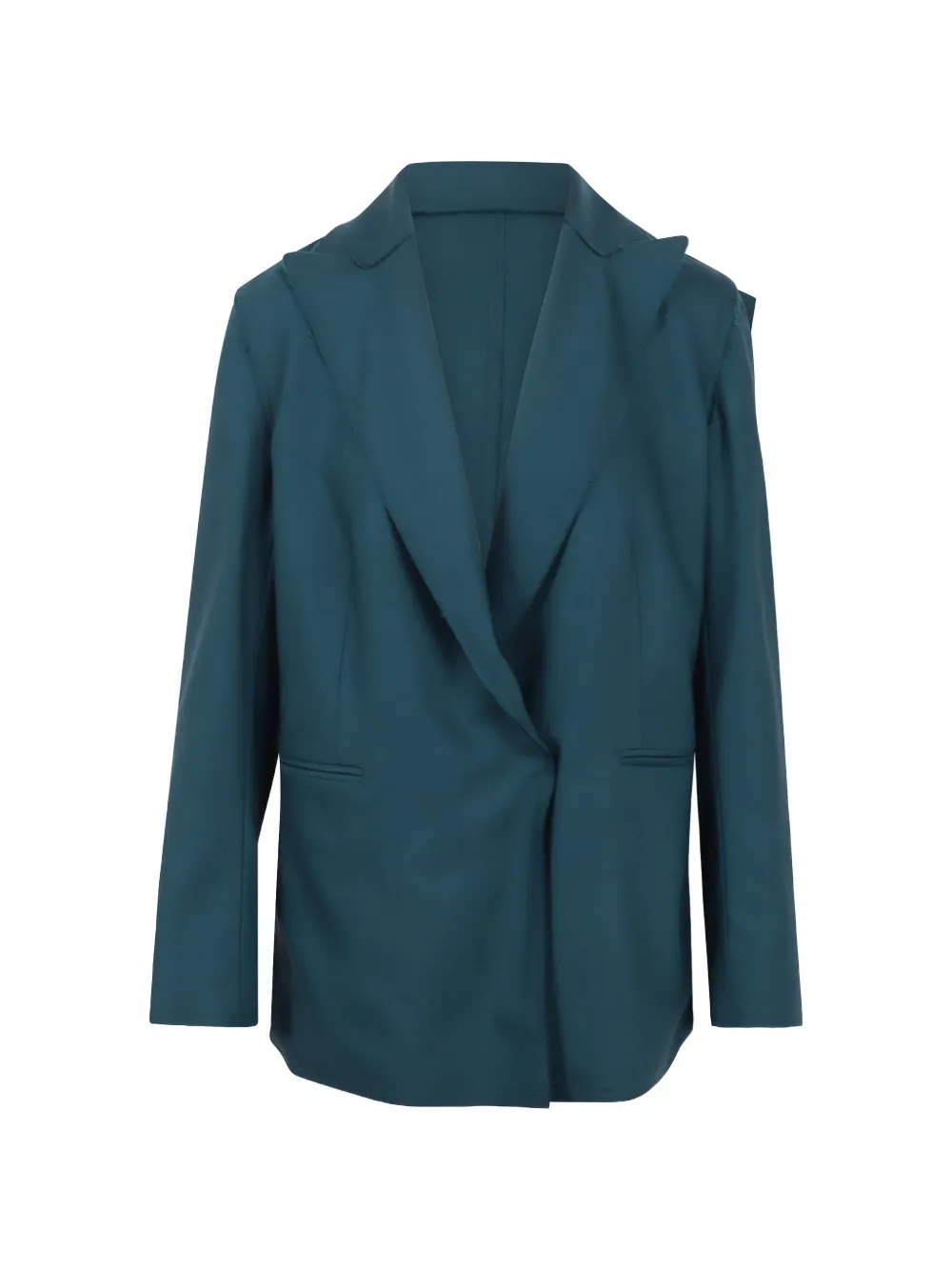 Gianluca Capannolo frayed-edge peaked-lapel blazer - Blau