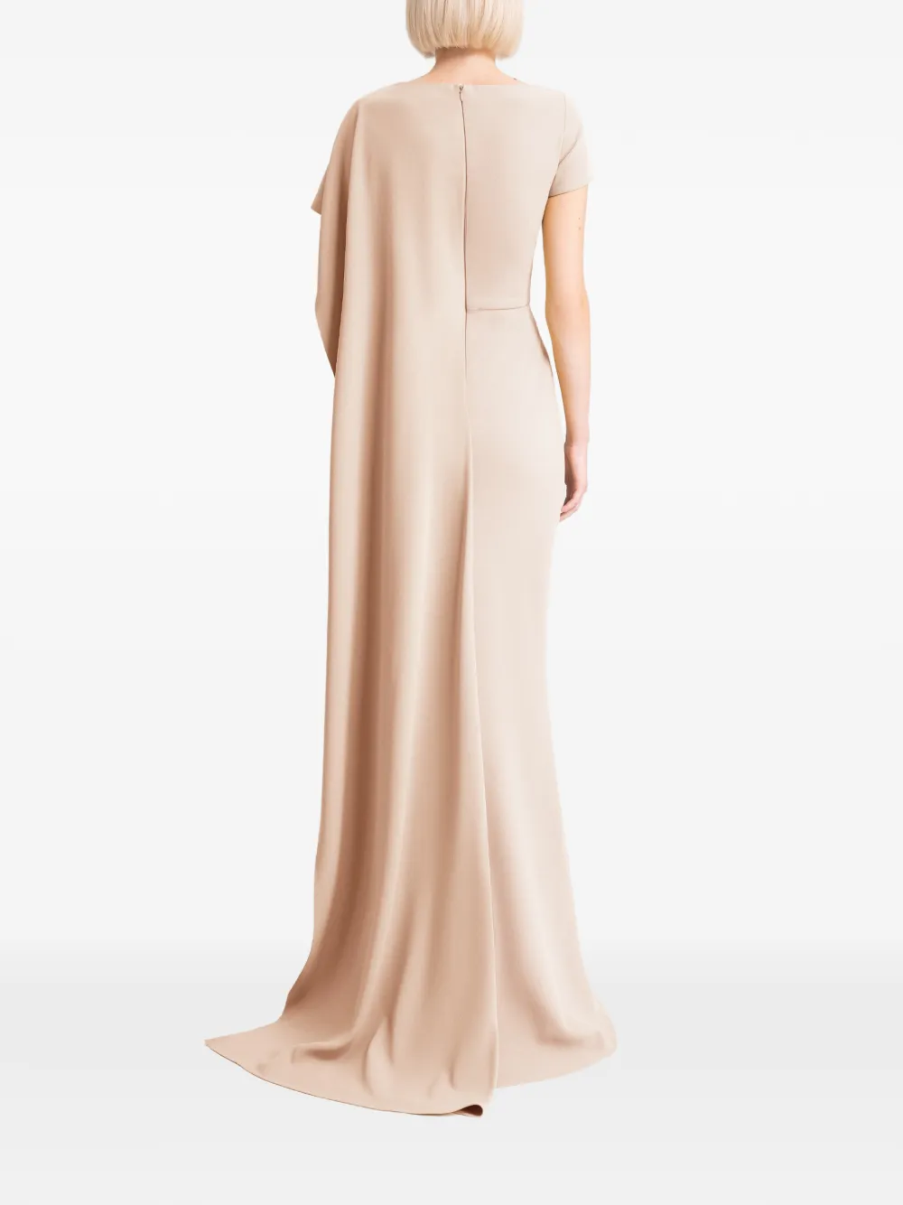 Gemy Maalouf Asymmetrische gedrapeerde avondjurk Beige