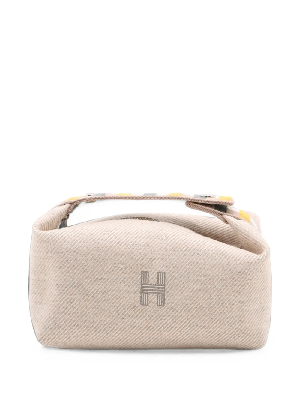 Hermès Pre-Owned 2020-2026 Small Wool Bride A Brac Au Carre Case vanity bag - Nude